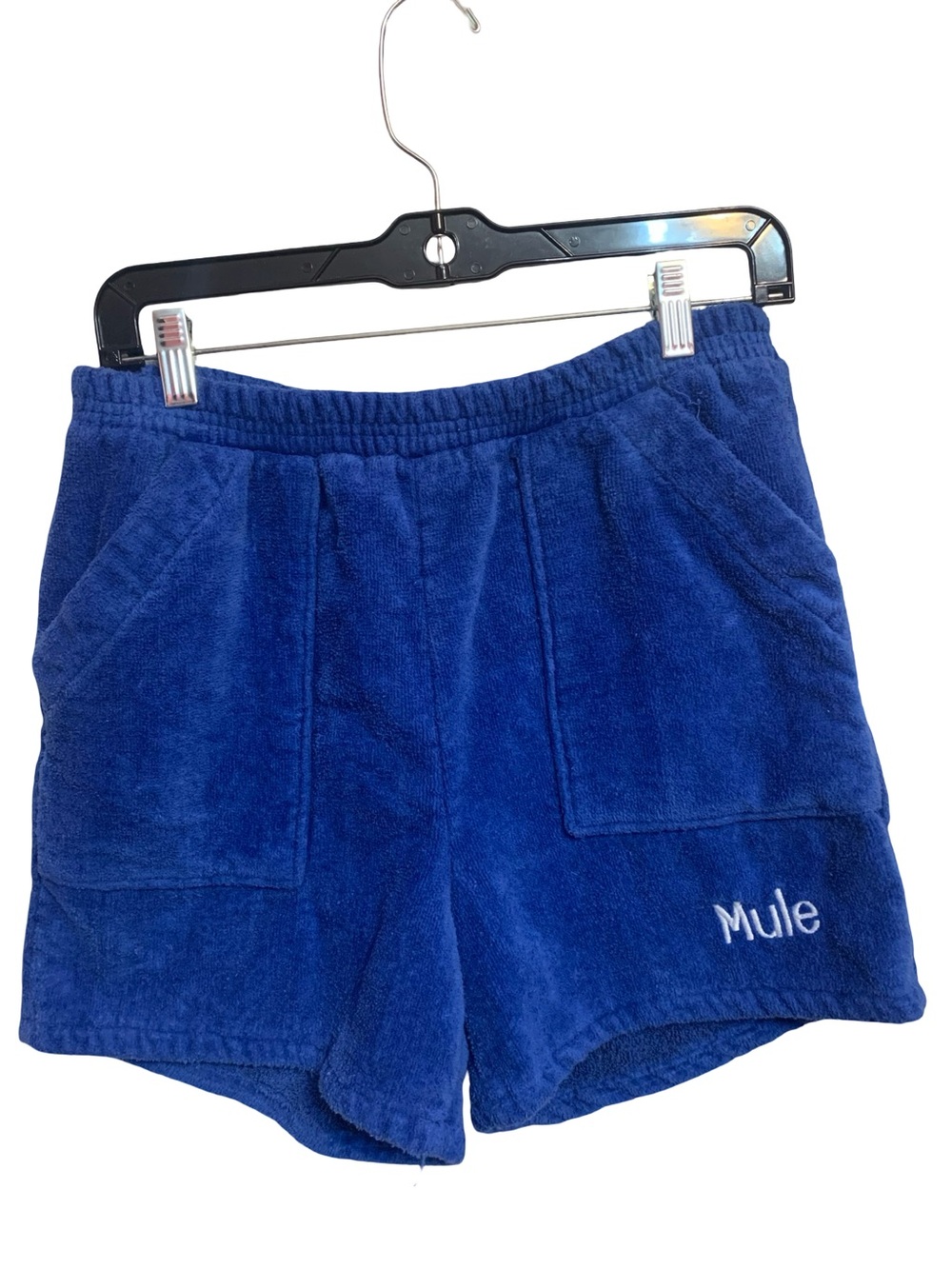 Vintage Oakbrook Made In The USA 4” Courdory Shorts “Mule” Embroidered On Pocket
